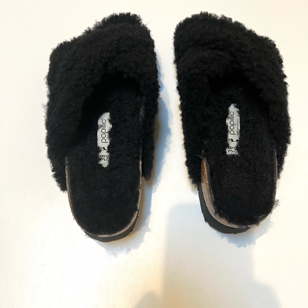 Birkenstock Black Plush Sandals - Picture 8 of 10